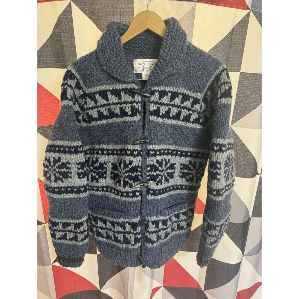 RARE 90’s CC Filson Hand Knit Wool Cowichan Snowflake Sweater 25/ Sz Medium !